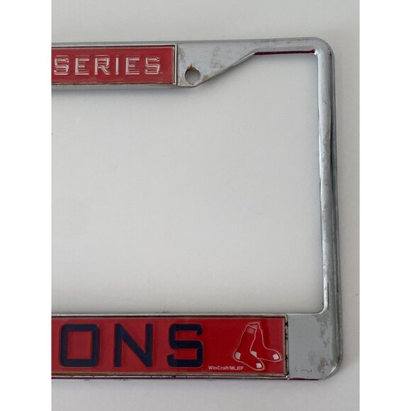 Boston Red Sox 2018 World Series Bold Logo Design Laser license plate Chrome - Picture 5 of 9